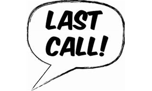 Last, Last Call - Spring Registration ends 3/15